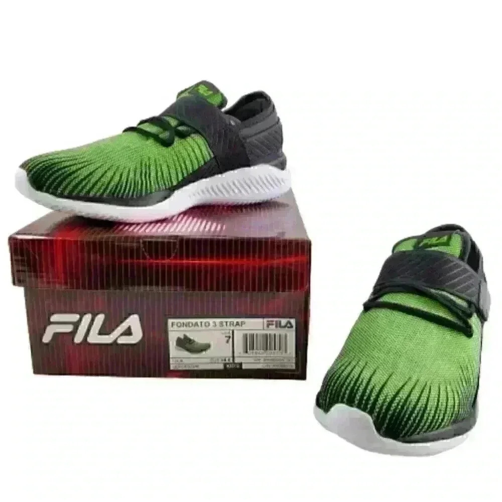 Fila Boys Fondato 3 Strap Sneakers Sz 7 Green Runn - Picture 1 of 10